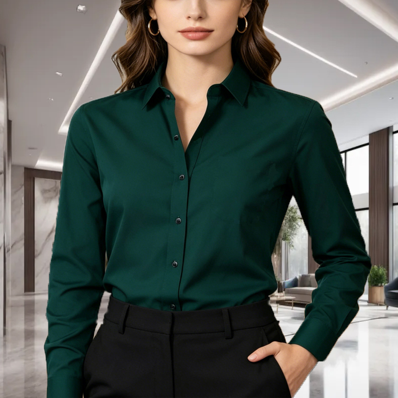 Men Formal Office Wear Shirts - Camisa Unissex de Manga Longa em