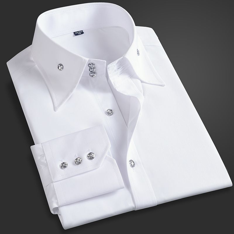 Men Formal Office Wear Shirts - Primavera outono camisa executiva masculina ajuste