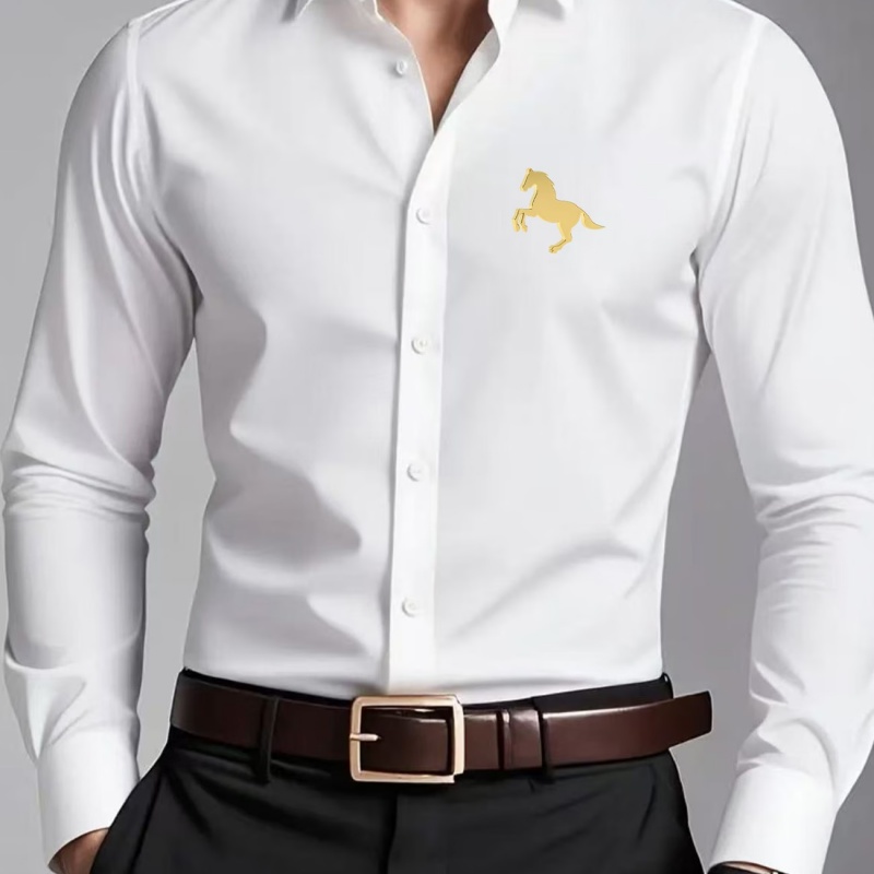 Camisas Masculinas Elegantes c - Men Formal Office Wear Shirts avaliação e preço